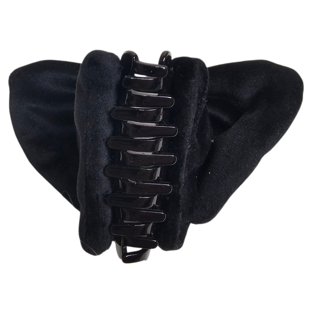 Lele Sadoughi Pearly Velvet Simone Bow Clip Black Pearl Embellished Claw Clip - Picture 4 of 6